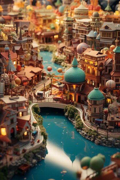 Miniature super cute clay world a toy model of a London city including populer areas