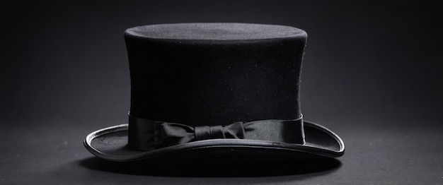 Photo miniature top hat on a black background ideal for events and stylish decorations