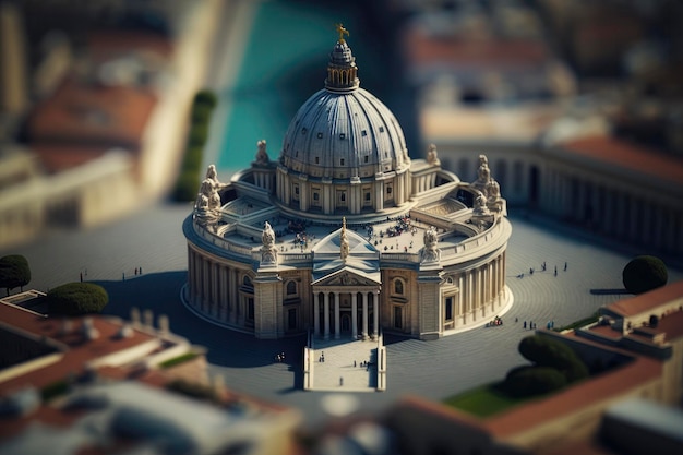 Miniature View of Vatican City with High Detail