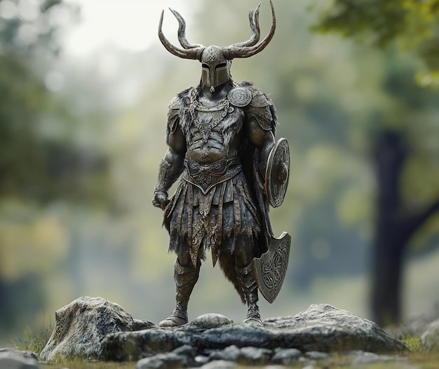 Photo miniature viking statue