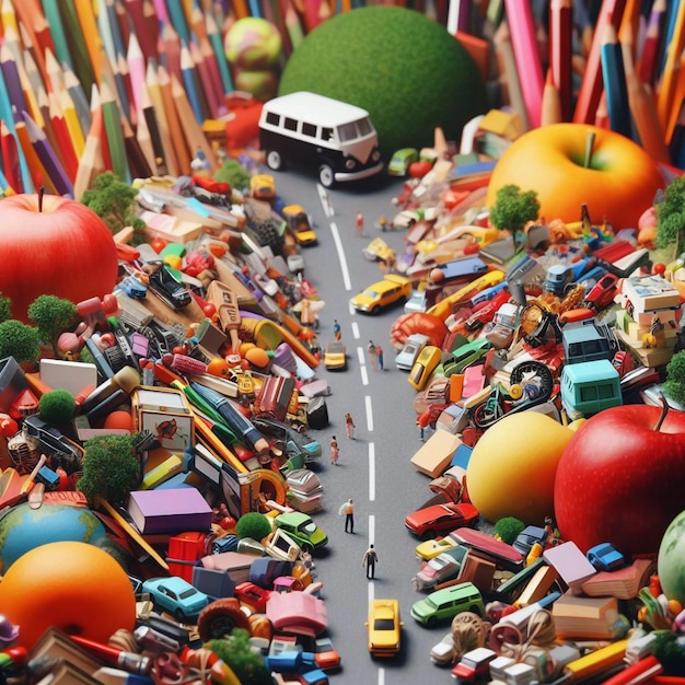 Miniature World A Surreal Journey Through a Gigantic Landscape