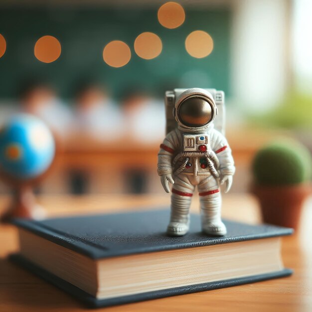 Photo miniaturea art of astronut in classroom with books ai generated poster