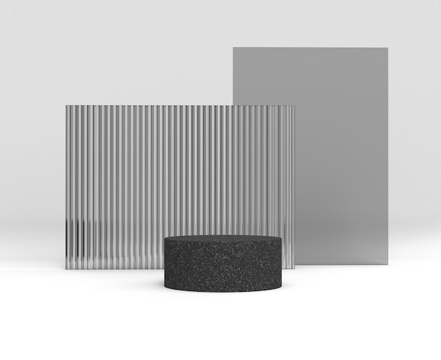 minimal 3d cylinder pedestal podium background product display rendering geometric platform