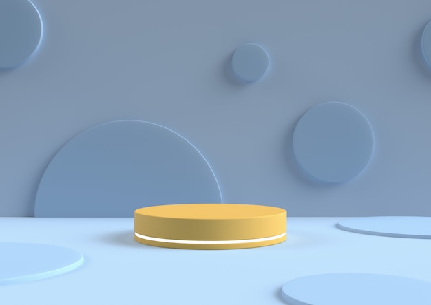 minimal abstract background 3d rendering circle podium minimal geometric shape group