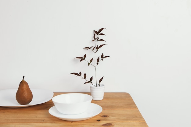 Minimal abstract concept pear on table