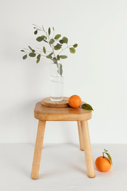 Minimal abstract concept tangerines on chair