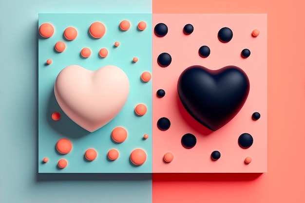 Minimal background minimalist Valentine's day Abstract illustrations with elements of minimalism