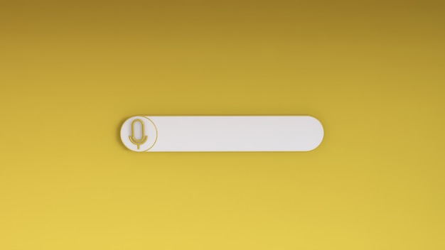 Minimal blank search bar on yellow. 3d rendering