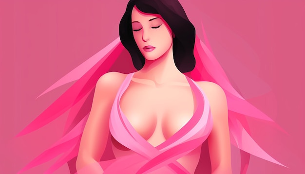 Minimal Breast cancer awareness month poster design