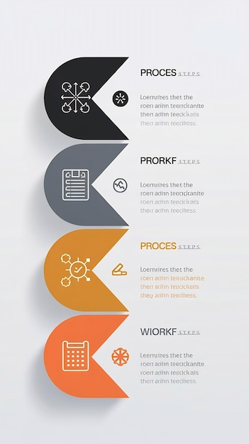 Photo minimal business infographic design template with four options or steps process workflow template