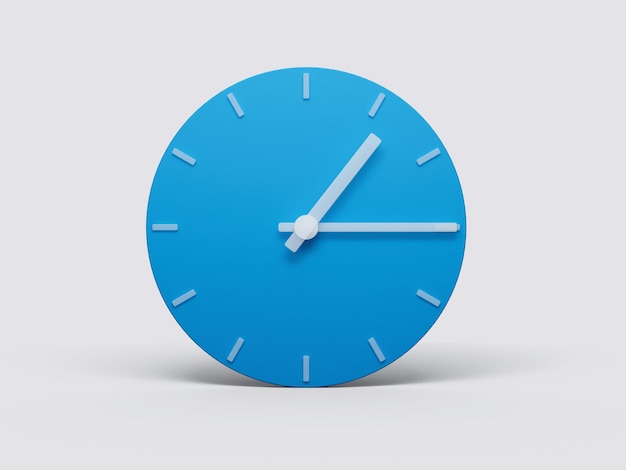 Minimal Clock time 115 o39clock or One fifteen on light pastel background 3d illustration