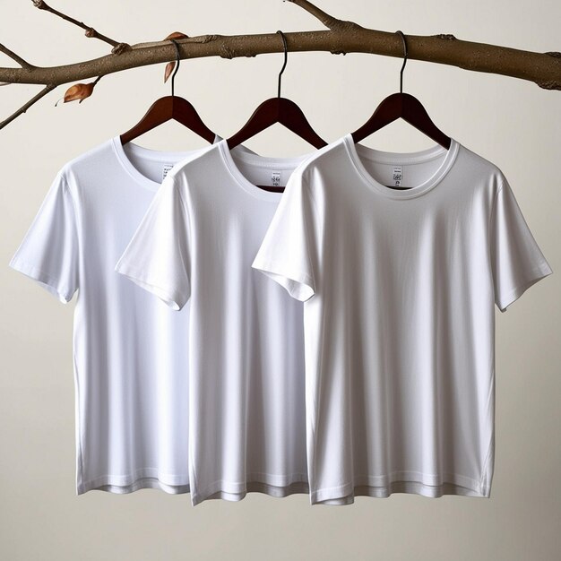 Minimal Clothing Three Shirts and a TShirt Hanging on a Branch High Quality