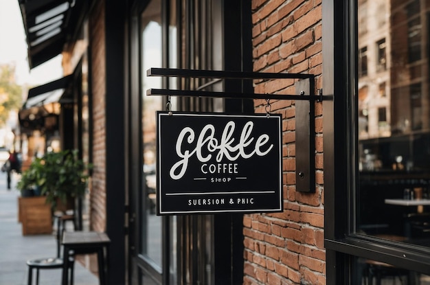 Minimal Coffee Shop Sign Mockup