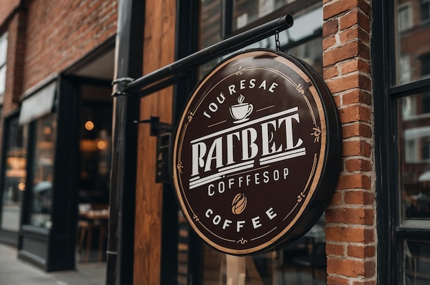 Minimal Coffee Shop Sign Mockup