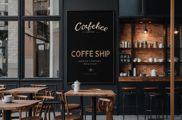 Minimal Coffee Shop Sign Mockup