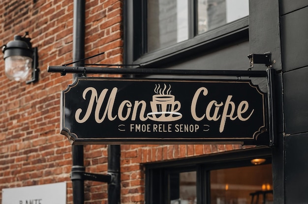 Minimal Coffee Shop Sign Mockup