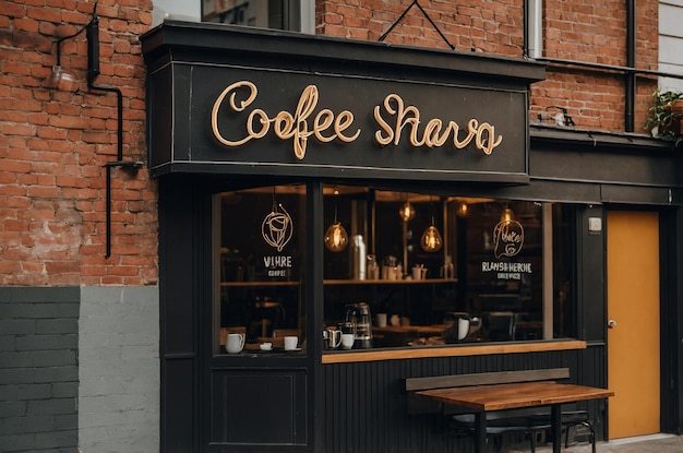 Minimal Coffee Shop Sign Mockup