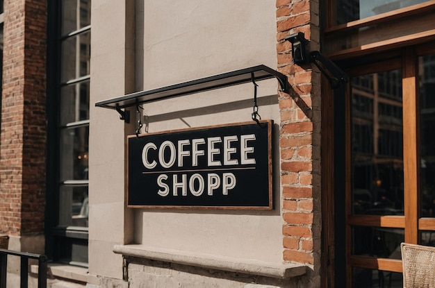 Minimal Coffee Shop Sign Mockup