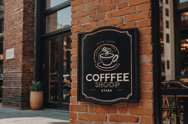 Minimal Coffee Shop Sign Mockup