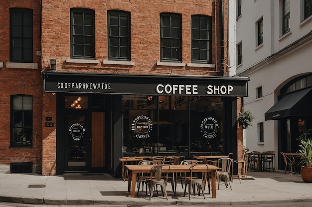 Minimal Coffee Shop Sign Mockup