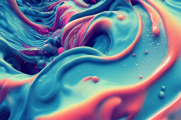 Minimal colorful abstract liquid movement background Close up macro concept Super texture twirls