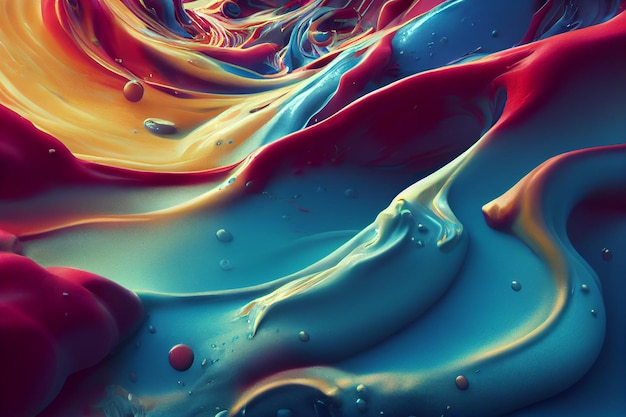 Minimal colorful abstract liquid movement background Close up macro concept Super texture twirls