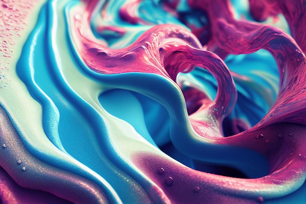 Minimal colorful abstract liquid movement background Close up macro concept Super texture twirls