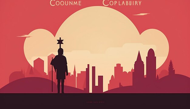 Minimal Columbus Day poster design