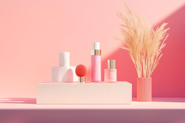 Photo minimal composition of beauty products