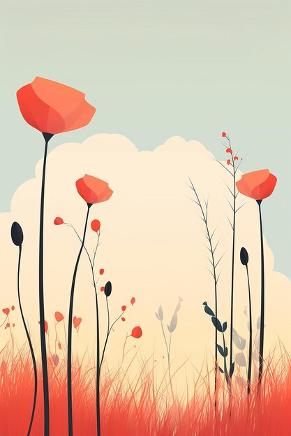 Photo minimal creative spring design for a poster