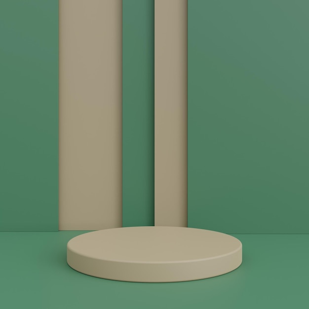 Minimal cylinder podium pedestal product display and presentation with pastel background 3d rendering