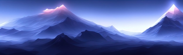 Minimal dark textured mountain landscape background modern wallpaper Simple graphic banner illustration Panorama