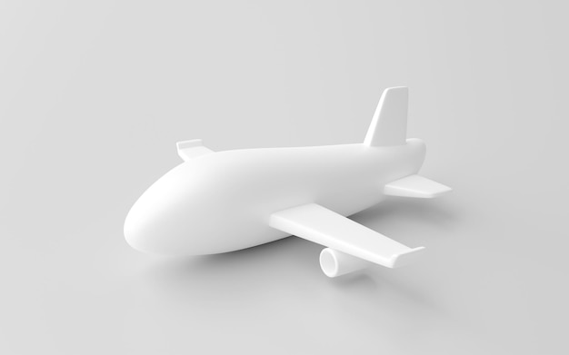 Minimal fly air plane on isolated on airline white 3d background with transport airplane travel flight or international aircraft trip business and transportation commercial airport creative concept