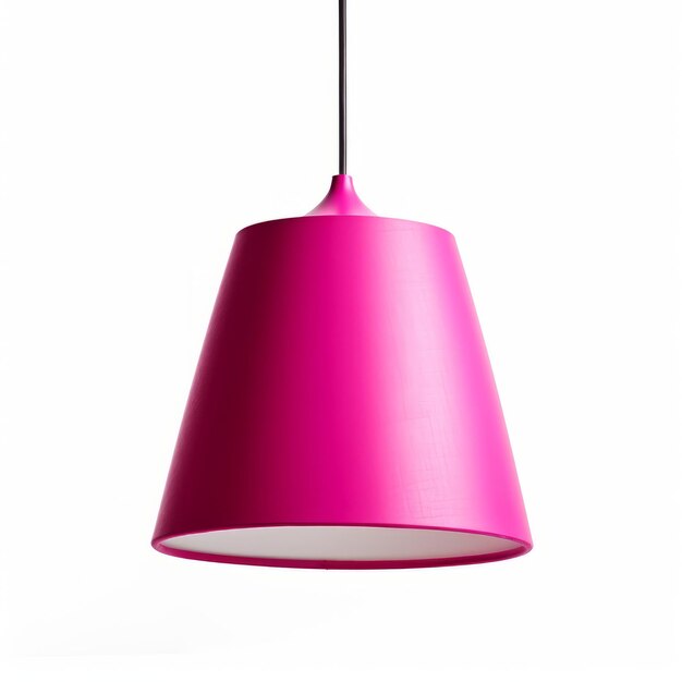 Photo minimal fuchsia pendant lamp with yellow base bright pink lighting