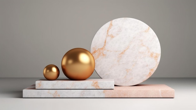 minimal gold marble podium collection for product