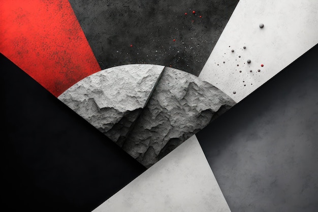 A minimal graphic design wallpaper on a charcoal background Stones black and red graphics AI generation