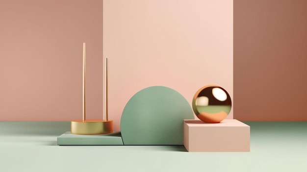 minimal green and gold podium collection for product