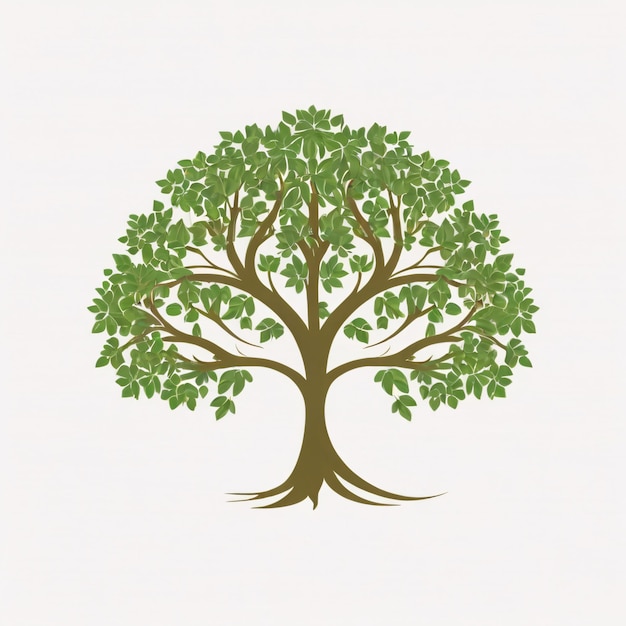 A minimal green tree logo