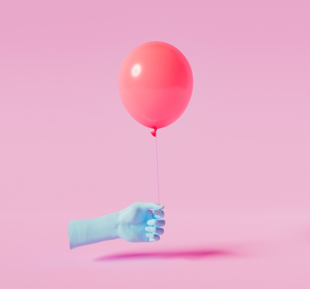 minimal hand with balloon