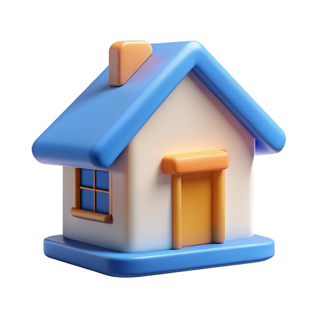 Minimal house symbol Real estate mortgage loan concept 3d vector icon Cartoon minimal style