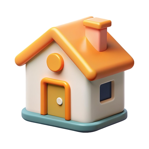 Minimal house symbol Real estate mortgage loan concept 3d vector icon Cartoon minimal style