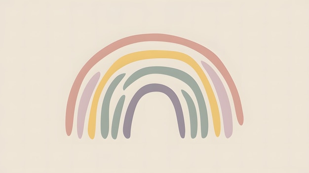 minimal image of friendship day simple abstract rainbow using soft pastel colors and clean line