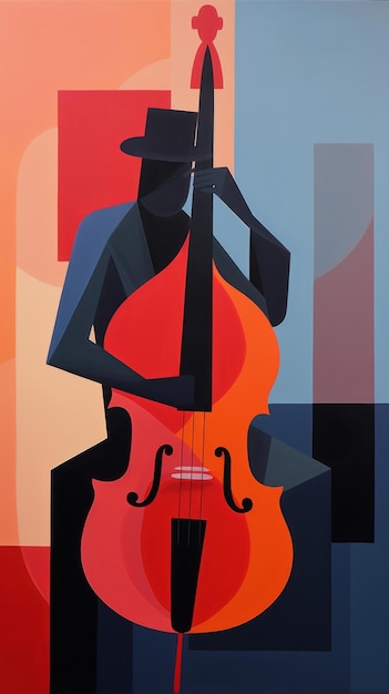 Photo minimal jazz music painting cello performance