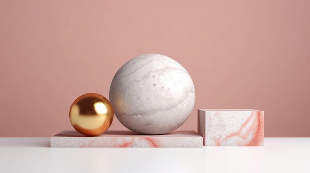 minimal marble and gold podium collection for product