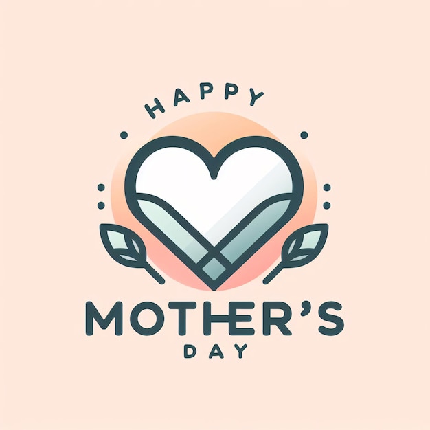 Minimal Mothers Day logo heart greeting