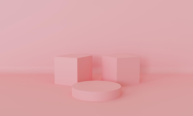 Minimal podium scene with geometrical shape