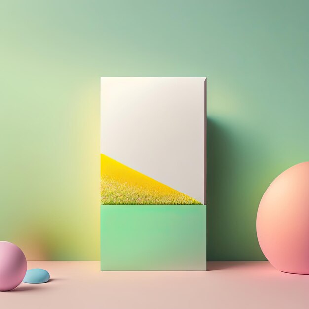 Minimal podium on spring background