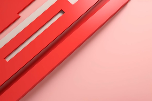 Photo minimal red line pattern with copy space