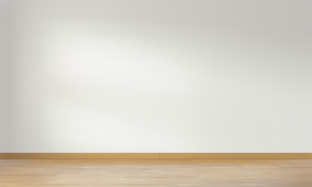 Minimal room white wall and wooden floor,3d rendering