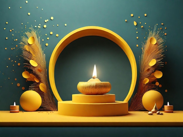 Minimal scene design for diwali festival